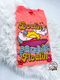 Boatin and Floatin Retro Boat Summer Comfy Colors Tshirt