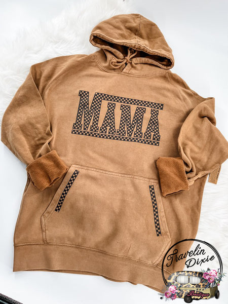Mama Checkered Retro Wash Hoodie ~ HOODIE ONLY - See Separate Listing for Pants