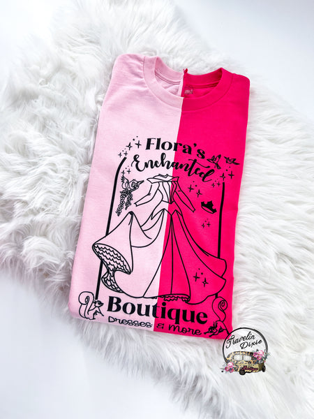 Sleeping Princess Flora's Enchanted Boutique Colorblock ~ Tshirt or Sweatshirt