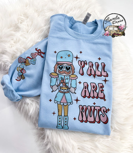 Ya'll Are Nuts Retro Nutcracker ~ Classic Holiday Tee, Sweatshirt or Hoodie