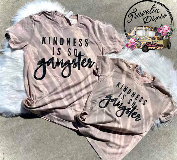 ADULT Mama Kindness is Gangster Bleached Short Sleeve Shirt