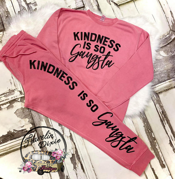 Kindness is Gangsta CrewNeck Sweatshirt ~ TOP ONLY - See Separate Listing for Pants