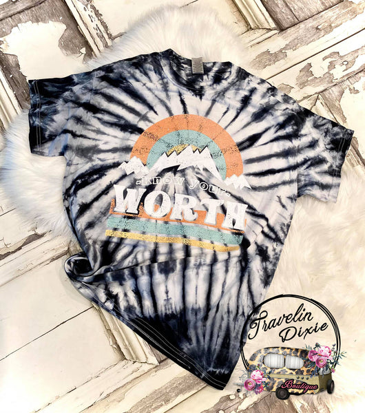 Know Your Worth Tie Dye Short Sleeve Shirt