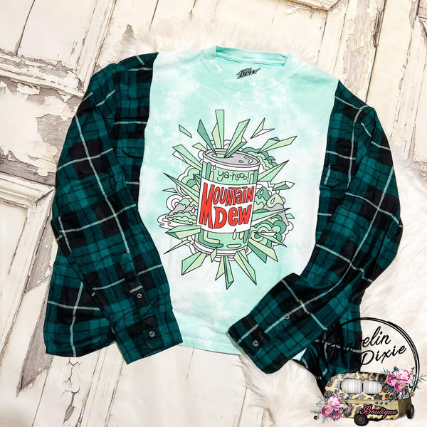 Mountain Dew Dixie Smashup Reworked TFlannel ~ Authentic Tee ~ Limited Quantity