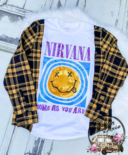 Nirvana Dixie Smashup Reworked TFlannel ~ Authentic Tee ~ Limited Quantity