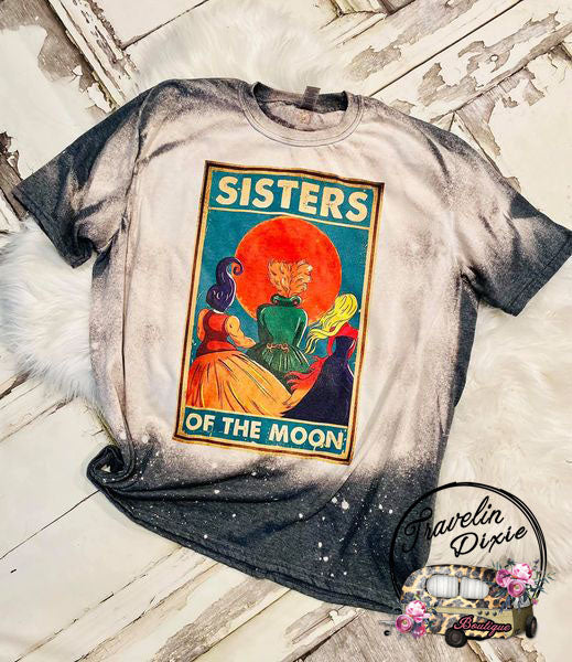 Sisters Of the Moon - Come We Fly Shoulder Bleached Tshirt