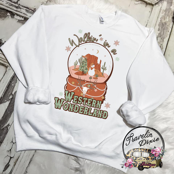 Walkin in a Western Wonderland Country Snowman ~ Classic Holiday Tee, Sweatshirt or Hoodie