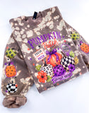 Pumpkin Patch Farm Checker Fall Hand Bleached ~ Tshirt, Sweatshirt or Hoodie