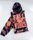Fall Vibes Checkered Pumpkin Hand Bleached ~ Tshirt, Sweatshirt or Hoodie