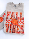 Fall Vibes Checkered Pumpkin ~ Tshirt, Sweatshirt or Hoodie