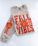 Fall Vibes Checkered Pumpkin ~ Tshirt, Sweatshirt or Hoodie