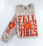 Fall Vibes Checkered Pumpkin ~ Tshirt, Sweatshirt or Hoodie