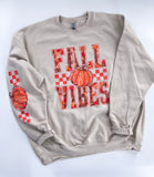 Fall Vibes Checkered Pumpkin ~ Tshirt, Sweatshirt or Hoodie