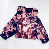 Santa Holiday Glam Christmas Hand Bleached ~ Tshirt, Sweatshirt or Hoodie