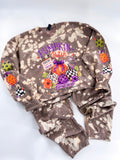 Pumpkin Patch Farm Checker Fall Hand Bleached ~ Tshirt, Sweatshirt or Hoodie