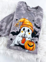 Cutie Bootootie Ghost Halloween Marbled Sweatshirt or Hoodie