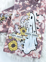 Sorta Sweet Sorta Spooky Halloween Ghost Marbled Sweatshirt or Hoodie