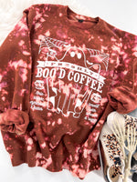 Freshly Boo'd Coffee Halloween Ghost Marbled Sweatshirt or Hoodie