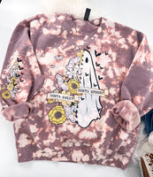 Sorta Sweet Sorta Spooky Halloween Ghost Marbled Sweatshirt or Hoodie