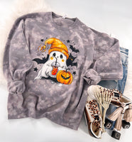 Cutie Bootootie Ghost Halloween Marbled Sweatshirt or Hoodie