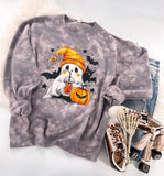 Cutie Bootootie Ghost Halloween Marbled Sweatshirt or Hoodie