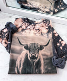 Highland Cow Vintage Bleached ~ Tshirt, Sweatshirt or Hoodie