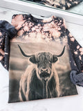 Highland Cow Vintage Bleached ~ Tshirt, Sweatshirt or Hoodie