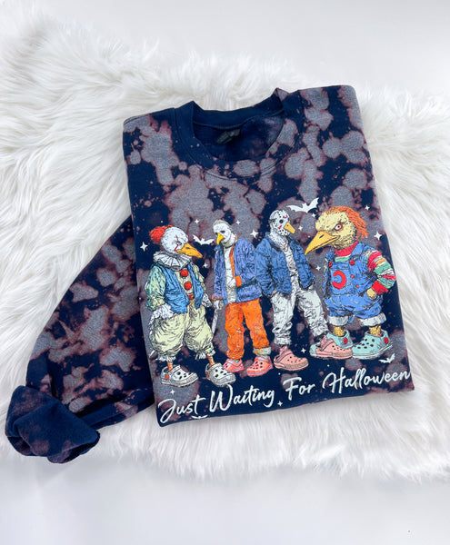 Just Waiting For Halloween Horror Movie Bleached ~ Tshirt, Sweatshirt or Hoodie