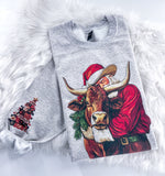 Longhorn Santa Western Cowboy Christmas ~ Sweatshirt or Hoodie