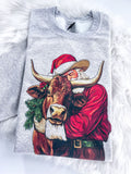 Longhorn Santa Western Cowboy Christmas ~ Sweatshirt or Hoodie