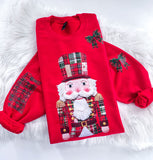 Merry Plaid Nutcracker Patchwork Christmas ~ Sweatshirt or Hoodie