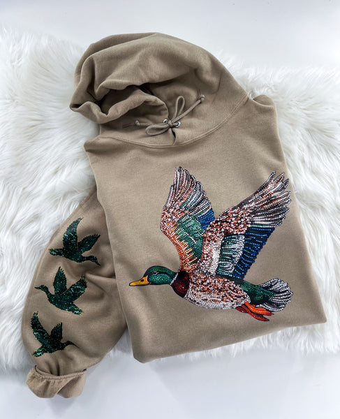 Mallard Duck Faux Rhinestone ~ Sweatshirt or Hoodie