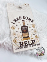 I had some help ~ It Takes two Whiskey Bottle ~ Tshirt, Sweatshirt or Hoodie