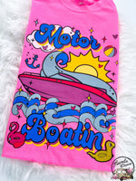 Motor Boatin Retro Boat Summer Comfy Colors Tshirt