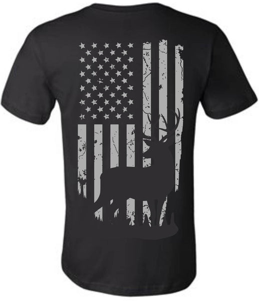 Men's American Hunter Front & Back Printing - Short Sleeve Shirt