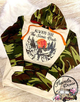 Always Take the Scenic Route Camo Hoodie ~ Hooded Sweatshirt