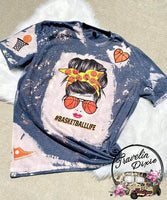 Messy Bun BasketBallLife Brushed Bleached Short Sleeve Shirt