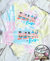 Beach Bum Rainbow Tie Dye Crewneck Pullover Sweatshirt
