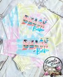 Beach Bum Rainbow Tie Dye Crewneck Pullover Sweatshirt