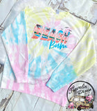 Beach Bum Rainbow Tie Dye Crewneck Pullover Sweatshirt