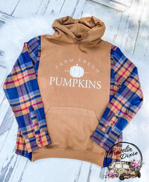 Farm Fresh Pumpkins ~ Dixie Smashup Reworked FlannelHoodie