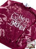 HO HO HO Pass the Merlot ~ Bleached Christmas Crewneck Sweatshirt