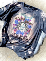 Love you till my Lungs give out Bleached Short Sleeve Shirt