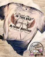 I Found Myself In This Bar Shoulder Bleached Short Sleeve Shirt
