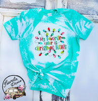 My Favorite Color is Christmas Lights ~ Christmas Bleach Short Sleeve Shirt