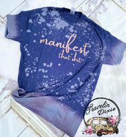Manifest that Shit Midnight Splatter Bleach Short Sleeve Shirt