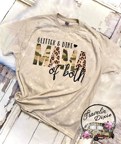 T-Shirt Donna 'Glitter And Dirt # Mom Of Both' - Cotone 100% - Glory Be Co