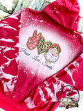 Peace Love Santa ~ Bleached Christmas Hoodie