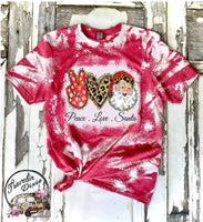 Peace Love Santa ~ Christmas Bleach Short Sleeve Shirt