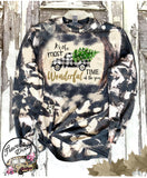 White Plaid Truck ~ It's the Most Wonderful Time of the Year  ~  Christmas Bleached Long Sleeve